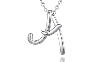 EUDORA HARMONY BALL EUDORA Collares Mujer Colgantes Iniciales Letras Plata de ley 925 26 Alfabeto Inicial Nombre Cadena Collar con Zirconia Cúbico Joyería, Regalos Originales para Mujer Hermana Madre Abuela, 45,7cm