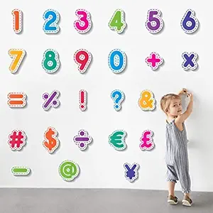 StickMe Numbers and Symbols Fun and Easy - Baby - Kids - Learning Education Nursery Pre School Kinder Garden Wall Sticker -SM523 (Multi Colour, Vinyl - 80cm X 50 cm )