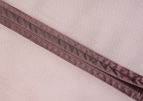 Luxus Fliegengitter Magnetvorhang für Türen aus Polyester mit Blumen Muster Moskitonetz Insektenschutz Türvorhang 90 x 210 CM (Kaffee) - 3