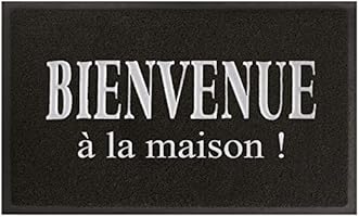 Tapis D&eacute;co Maison Tapis d'Entr&eacute;e PVC Noir/Gris 75 x 45 x 75 cm