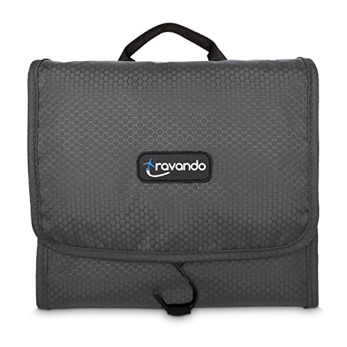 Travando ® Premium Kulturtasche zum Aufhängen | Faltbarer Reise Kulturbeutel mit Tragegriff | Multifunktionale Toilettentasche, platzsparende Kosmetiktasche, Waschtasche, Waschbeutel für Herren, Damen - 8