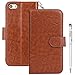 Produktbild iPhone SE Hülle, iPhone 5S/5 Handyhülle, [Kartensteckplätze] [Standfunktion] [Magnetic Close] [TPU Innenschale] [Premium Leder] [Fotorahmen] Wallet Case Schutzhülle für Apple iPhone SE/5S/5, Braun