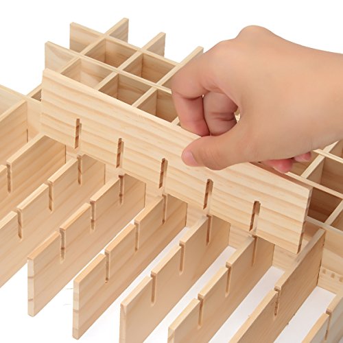 Ätherische Öl Box Essential Oil Organizer aus Holz 68 Fächer für Ätherische Öle Flaschen Schachtel 35×28×8 cm - 6