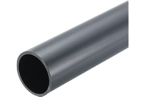 QUARKZMAN Tube Rigide en PVC Tube Rond 34,2mm ID 38mm OD 20cm Longueur Gris Foncé pour Conduite d'Eau, Artisanat, Manchon de Câble