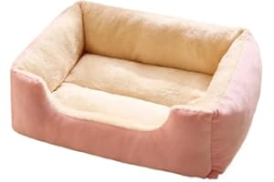 leaderss Bed Pet，Pet Bed Sofa Cat Beds Dog Sofa Soft Pet Square Plush Kennel Warm Thickened Cat Bed Washable Plush Medium Small Dog Bed House Pet Supplies(Pink,50x40cm)