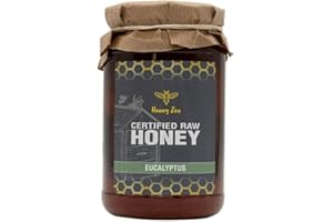 HONEYZEE Eucalyptus Raw Honey, Authentic and Natural Sweet Honey, Spanish, Unfiltered, Unpasteurised and Unprocessed, 500g