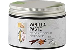 Royal Brand Pâte de gousse de vanille 100g pure pour la pâtisserie et les desserts Variété de bourbon de Madagascar Gourmet