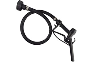 B2C Gravity IBC Refuelling Kit, 19mm Rubber Hose, 3/4" Fuel Gun, Stainless Steel Clips, IBC Connector OIL DIESEL ADBLUE WATER (Fuel gun (Black))