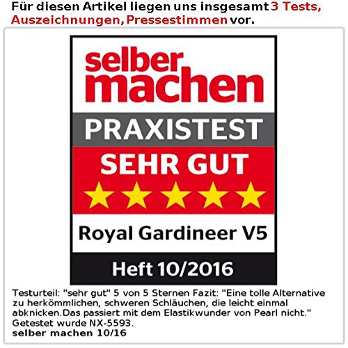Royal Gardineer Dehnbarer Profi-Gartenschlauch PRO.V5 mit Alu-Anschlüssen, 10 – 30 m - 6