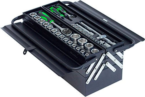 Black Green Edition Werkzeugkiste* Werkzeugkasten gefüllt mit Werkzeug – 72tlg. Werkzeug-Sortiment – Schwarz - 3