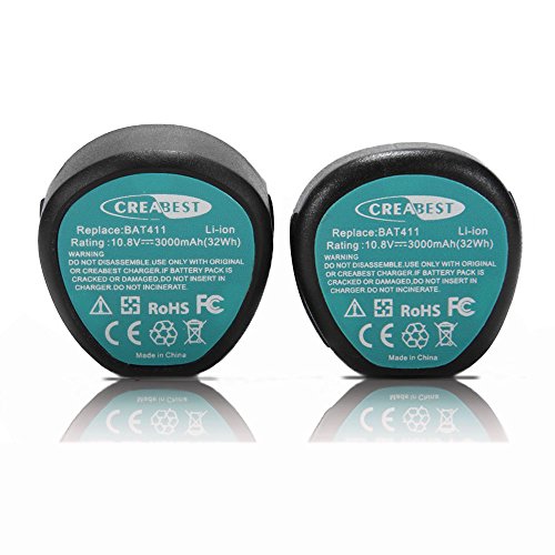 Creabest 10,8V 3,0Ah Ersatz-Akku für Bosch 2607336013 2607336014 2607336027 2607336863 2607336864 2607336996 BAT411 D-70745 BAT411A BAT412 BAT412A BAT413 BAT413A BAT414 - 7