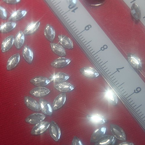 Strass Form oval 4 x 8 mm Glas Hotfix 100 Stück Farbe Kristall Bling - 2