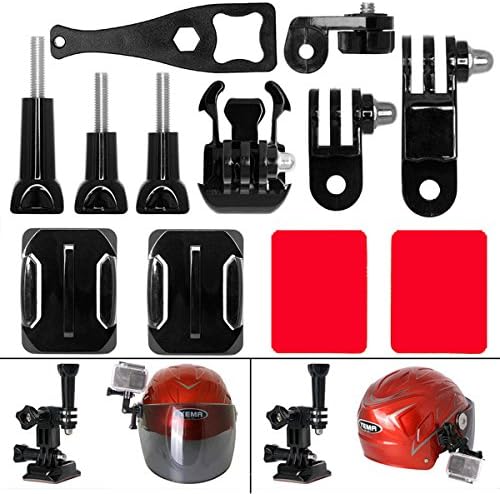 Fantaseal® Action Camera Helmet Side Mount Kit for Xiaomi YI Adhesive Mount Kit 12-in-1 Helmet Mount Kit w/ 1/4 Screw Adapter + Quick Release Plate for Xiaomi YI YI 4K YI 4K+ Helmet Side Mount etc Compact Camera