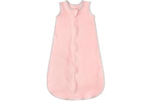 TURMIN 0.5 Tog Baby Sleeping Bag 0-6 Months, 100% Cotton Baby Summer Sleeping Bag Soft Sleep Sack, Pink