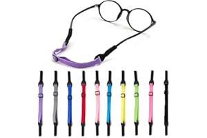 BOBOZHONG Correa para Anteojos,10 Piezas Correa Ajustable para Gafas para Adultos y Niños,Retenedores para Gafasdeportes, Antideslizantes,Elásticos,para Gafas Soporte para Cables(10 colores)