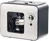 3 Betriebs-Modi: Pulverkaffee, 2 und 4 Tassen Bohnenkaffee • Auch zum Brühen von vorgemahlenem Pulverkaffee geeignet • Einfache Bedienung per Drehschalter • Maße: 28,5 x 24 x 15 cm, Gewicht: 2,3 kg