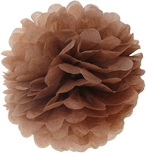 Lightingsky 10pcs Tissue Paper Pom Poms DIY Decorative Flowers Ball Perfect for Party Wedding Home Outdoor Decoration (Coffer, 12 inch)