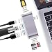 Produktbild Ryphal USB C Hub 6 Port Aluminium USB C Adapter mit HDMI 4K, 2 USB 3.0, Type C PD 60W (20V,3A), SD/Micro SD Kartenleser Ports für Laptop MacBook Pro 2016/2017 HuaweiP20 & Mehrere USB C Geraete,Grau