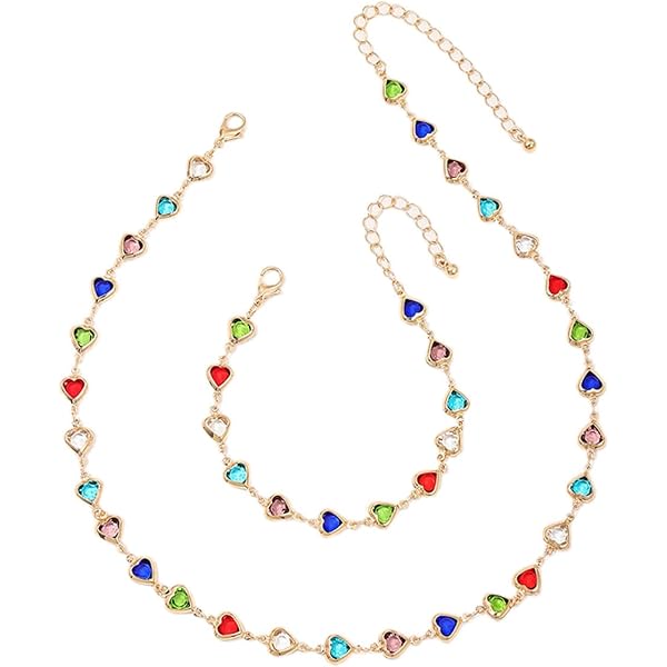 Yienate Boho Verde Collana Di Cristallo Choker Con Ciondolo Disco, Gemma Perline, Catena Corta - Gioielli Regali Per Donne E Ragazze