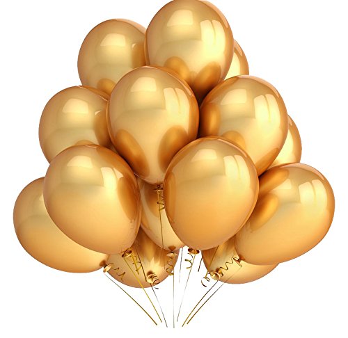 PuTwo 100 Luftballons metallic gold Helium Ballons für Hochzeit Partydeko Geburtstag - Gold