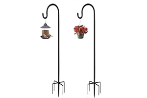 ZQX Crochet de Berger, 2 Crochets en Métal pour Mangeoire Oiseaux Exterieur, 96cm Crochets de Jardin Résistants à la Rouille avec 5 Griffes pour Lampes Solaires, Paniers de Plantes, Boules de Fleurs