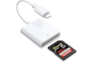 CRITIN Czytnik kart SD do iPhone'a/iPada, karta Lightning na Sd, adapter kart pamięci, adapter do czytnika kart aparatu, konwerter karty SD do iPhone'a 14/13/12/11/X/Xs/XR/8/7 iPada, Plug and Play