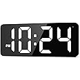 Wall Clock - LED Digital Wall Clock with Large Display, Big Digits, Auto-Dimming, Anti-Reflective Surface, 12/24Hr Format, Small Silent Wall Clock for Living Room, Bedroom, Farmhouse, Kitchen, Office