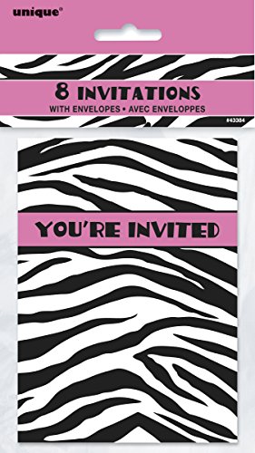 Zebra Print Party Einladungen, 8 Stück - 2