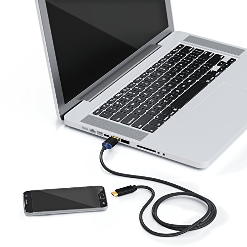 deleyCON 3m USB Kabel / Stecker Typ 3.1 / C auf A / USB 3.0 Speed 5 Gbit/s / Ladekabel Datenkabel / für z.B. Smartphone / PC / Notebook / Ladegerät – Schwarz - 6