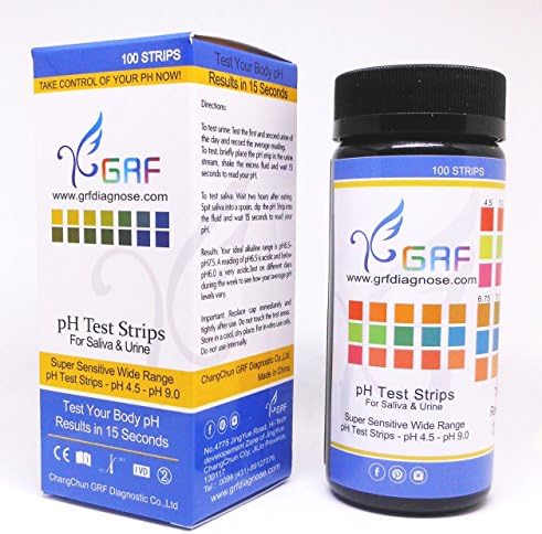 100 pH Test Strips For Saliva &amp; Urine- Super Sensitive Wide Range pH Test Strips- pH 4.5 - pH 9.0 Litmus Paper for pH Balance Check Results In Seconds Understand Acid-Alkaline Balance.