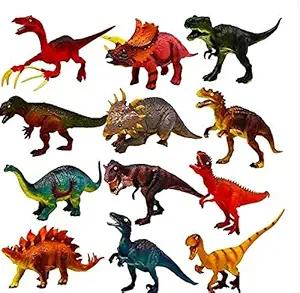 SK TOY ZONE Play New Set Dinosaurs Play Set Toys for Kids Realistic Toy Zoo Figures Set of 12 (Multi)