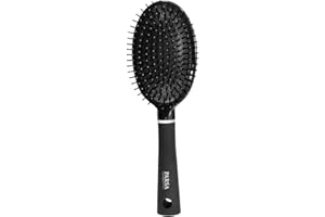 PARSA Beauty Trend Line szczotka do włosów owalna (czarna) z pinami z tworzywa sztucznego – uniwersalna szczotka do codziennej stylizacji włosów – szczotka do włosów bez ciągnięcia