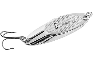 eecoo spoon trout area, Esca da Pesca in Metallo Argentato, Che Si Illumina al Buio, con cucchiaini da Pesca alla Trota in Metallo, Gancio da Pesca per attività di Pesca d'Acqua Dolce e salata