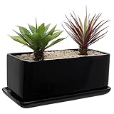 Traer líneas limpias y minimalista Estilo a la decoración de tu hogar con esta caja moderna maceta de cerámica.