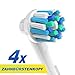 Produktbild CARETIST Crossaction Aufsteckbürsten für Oral B Elektrische Zahnbürsten 4-er Pack. Cross Action Zahnbürstenaufsätze ist voll kompatibel mit Braun Oralb Vitality, Pro Health, TriZone, Advance Power, Professional Care, Triumph und Deep Sweep