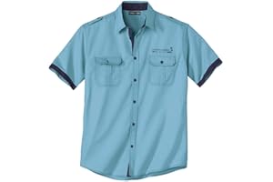 ATLAS FOR MEN - Camicia da Uomo - Manica Corta - Disponibile nelle Taglie Grandi da M a 5XL