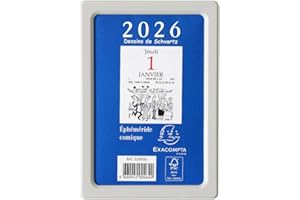 Exacompta 32103E - Bloc éphéméride comique sans support - 6,5 x 9,7 cm - Janvier à décembre 2026