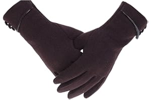 Outrip Guantes cálidos de invierno para mujer, guantes gruesos forrados a prueba de viento para pantalla táctil