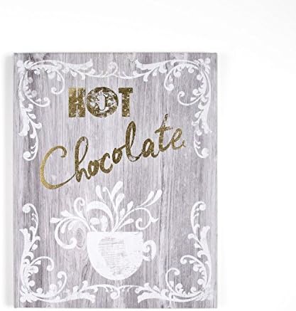 Art For Home Hot Chocolate Typography Christmas Wall Art Canvas Print H50cm x W40cm