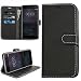 Produktbild Nokia 6 Hülle, Profer [Premium Leder Serie] Schutzhülle PU Leder Flip Tasche Case mit Integrierten Kartensteckplätzen und Ständer für Nokia 6 (Leder-Schwarz)
