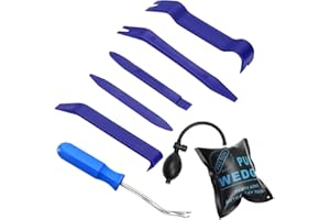 RANDALFY 7pcs Trim Removal Tool with Air Wedge Pump Wedge, Trim Panel Tools – Door Panel Removal/Trim Tool for Car Dash Radio Audio Installer with Instruction Manual