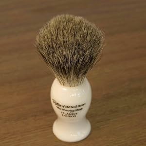 ALMOND - Taylor of Old Bonds Street Pure Badger Brush & Cream Set *Luxury Ivory brush with Almond Shaving Cream - Image 2