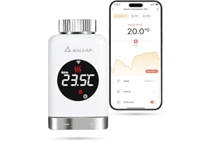 ‎SALCAR SALCAR Heizkörperthermostat TRV801W Thermostat Heizung Smart LCD WiFi Thermostat kompatibel mit Amazon Alexa & Google Home Heizungsthermostat Tuya Smartes Heizkörper, kein Gateway Erforderlich