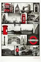1art1 48800 Poster Londres Collage Rouge 91 X 61 cm