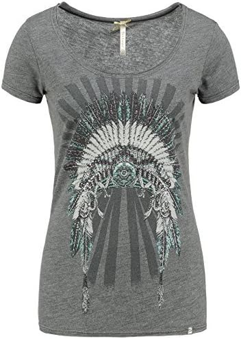 Key Largo Ladies T-Shirt WT Mystic Short sleeve Printshirt Indian Feathers Spiritual Dream catcher Summer Shirt - Anthracite, M