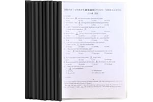 CERIOLL A4 Couverture de Rapports,Couvertures de Rapport Claires,10 Feuilles Plastique Chemise de Couvertures de Rapports,Plastique Chemise de Couvertures Rapports,Transparent Barre Coulissante Rapport Couvre