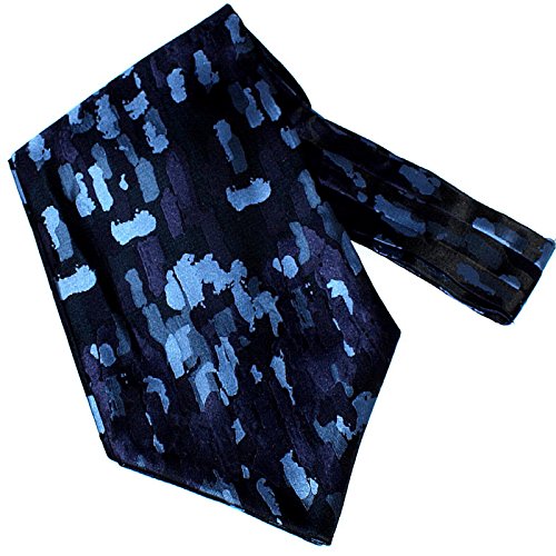 Preisvergleich Produktbild Laudati Ascot Ascotkrawatte Krawattenschal Krawattentuch Plastron Schal Halstuch Herrentuch Tuch Ascotkrawatte Krawatte Cravat E4725 Schwarz Blau Camouflage 115 x 15 cm
