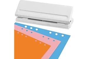 OTYMIOW Büro Locher 6 Fach Locher A4 A5 A6 B7 Metall Weiß Locher Ordner Locher 6 Loch din A5 Papierlocher Lochstanzer Taschenlocher Bürobedarf Kleiner Locher 6 Fach Locher für 8 Blatt Lochstanzer Papier