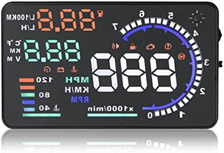 YXZN Driving Computer HUD Head Up Display Car Universal HD Speed Digital Projector OBD,Black