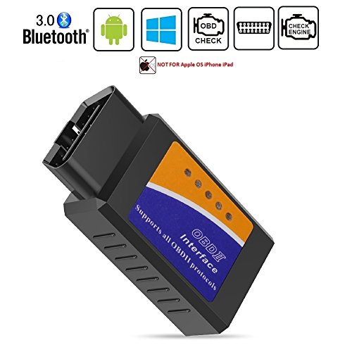 Friencity Adaptateur de scanner Bluetooth OBD ii 2 OBD2 de voiture, lecteur de code de moteur de véhicule pour l'outil d'analyse diagnostique de voiture, fonctionne avec Android, PAS pour l'iphone